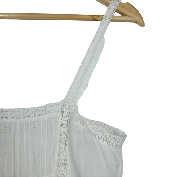 Maje Womens Romper EUR 38 Spaghetti Strap White Sleeveless Lace Trim One Piece - Picture 4 of 12